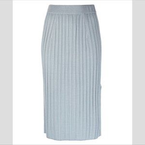 JOSEPH "Rib Skirt" Ribbed-Knit Merino Skirt, Ivory -- S
